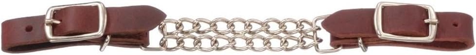 Tough 1 Royal King Double Chain Leather Curb Chain - Dark Brown