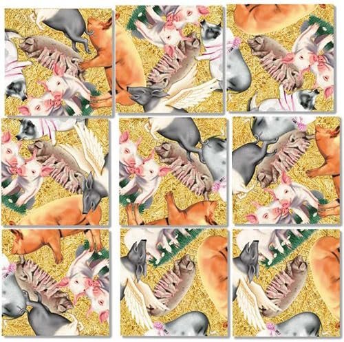 B Dazzle Pigs Scramble Squares 9 Piece Puzzle