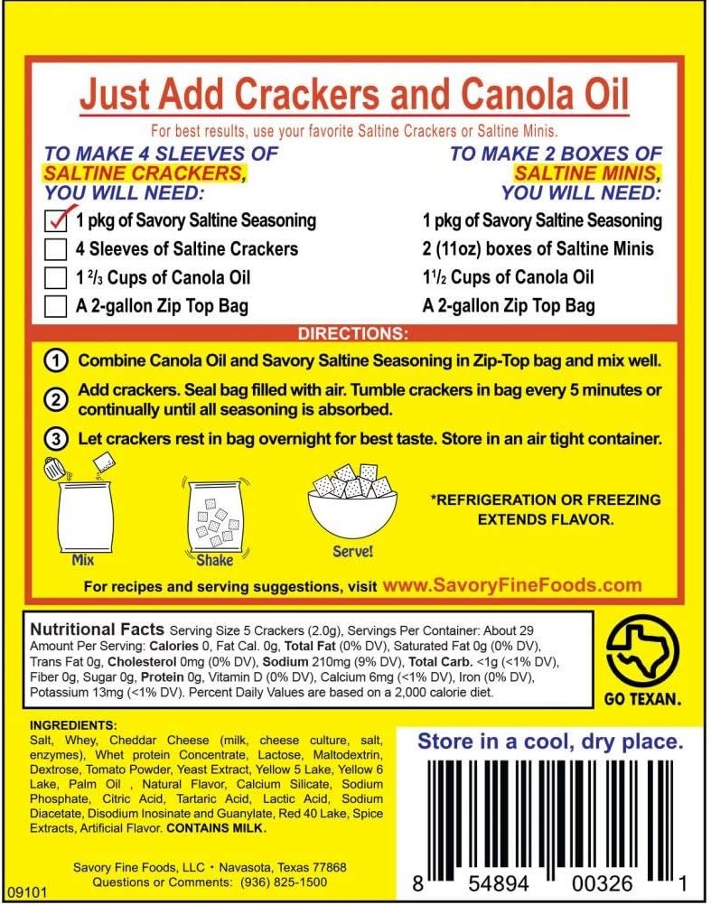 Savory Saltine Seasoning, 1.4 Ounce, Flaming Queso, 1 Pack