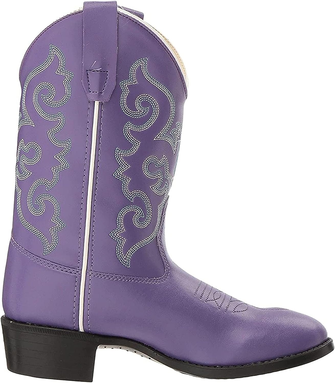 Old WEST Girl's Toddler/Little Kid Pearlized Faux Leather Round Toe Cowboy Boots
