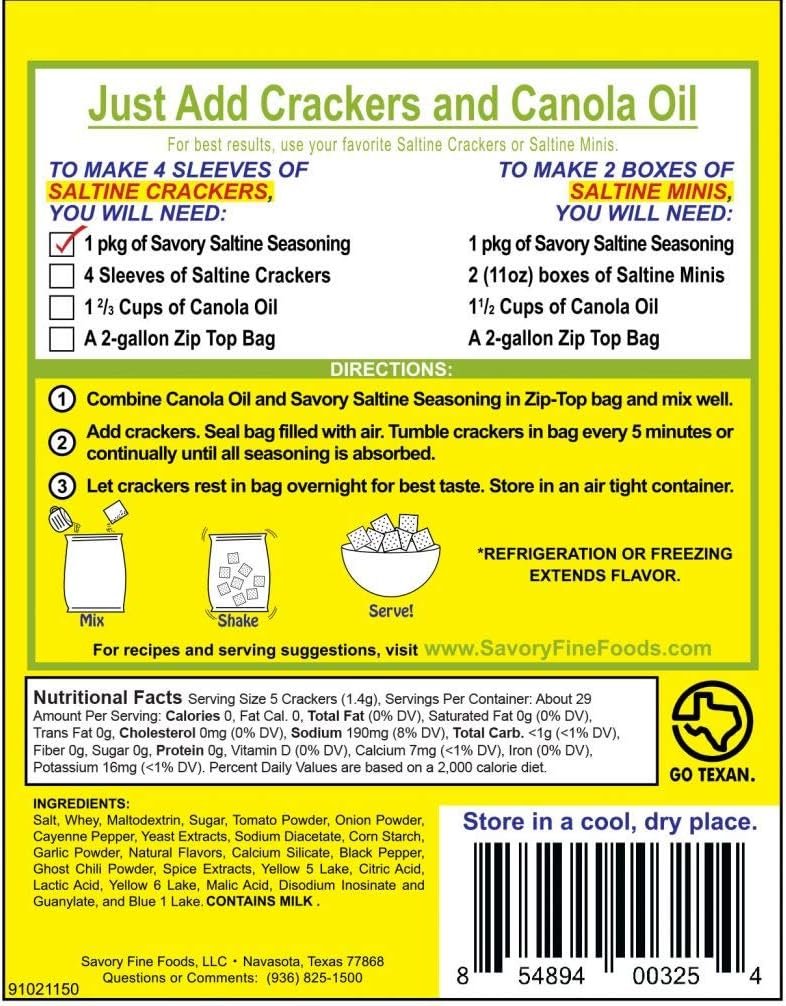 Savory Saltine Seasoning, 1.4 Ounce, Spicy Guacamole, 1 Pack