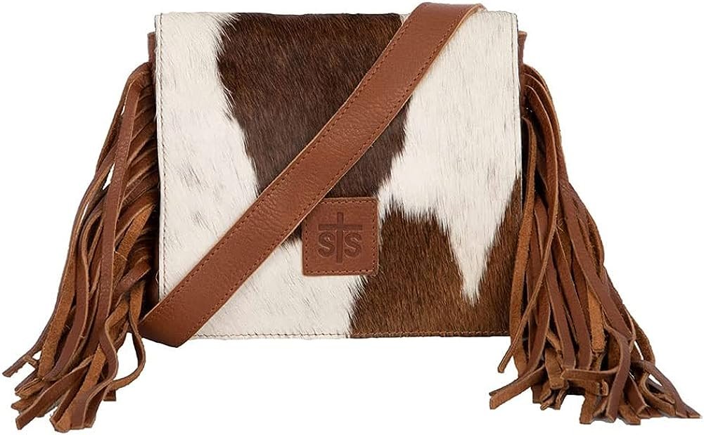 Sts Ranch Wear Miss Kitty Casual Western Durable Leather Crossbody Bag with Adjustable Shoulder Strap, Brown/Cowhide