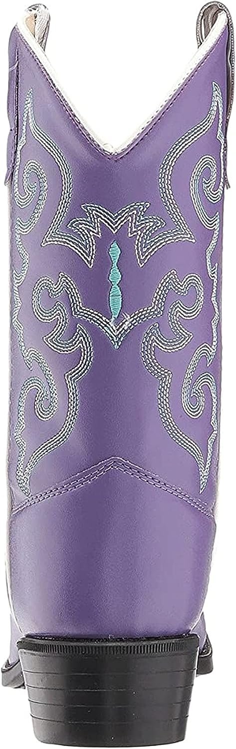 Old WEST Girl's Toddler/Little Kid Pearlized Faux Leather Round Toe Cowboy Boots