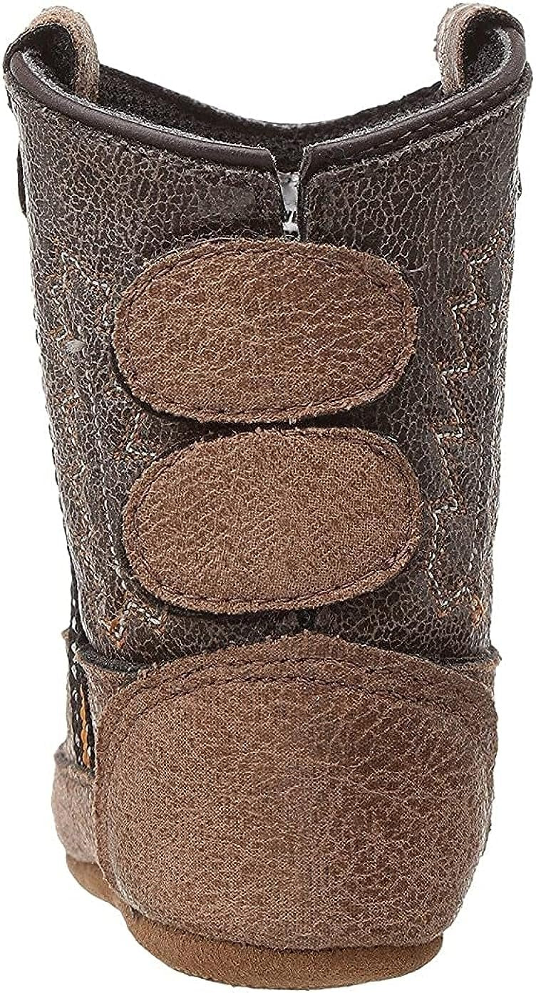 OLD WEST Kids Unisex Poppets (Infant/Toddler) Leather Boots with Velcro Closure