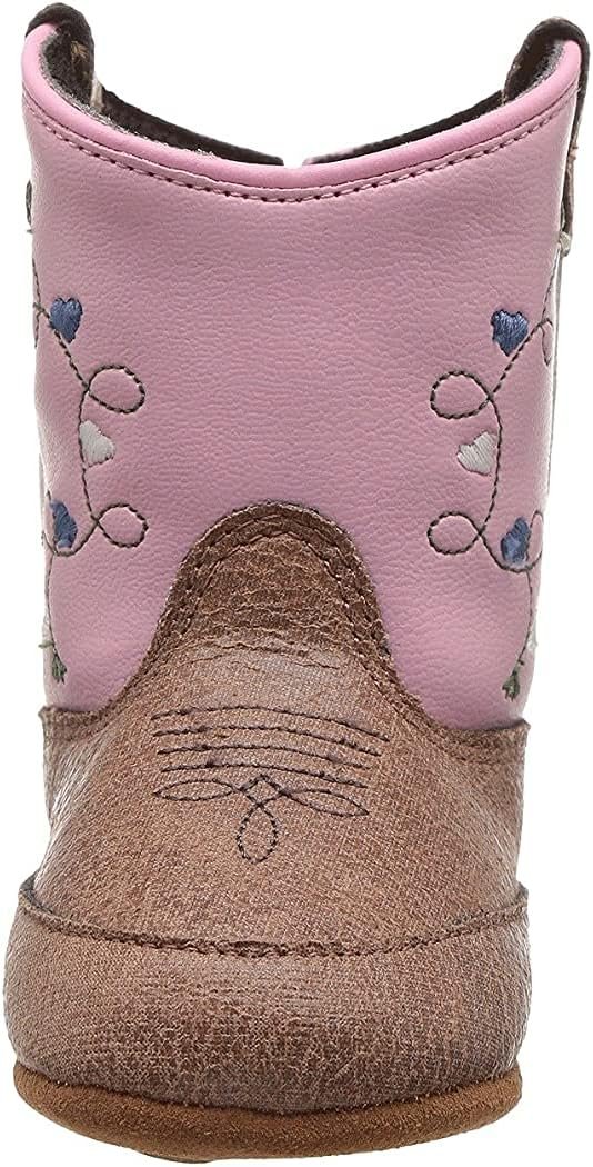 Old West Kids Boots Unisex-Baby Poppets Leather Boots with Velcro Closure