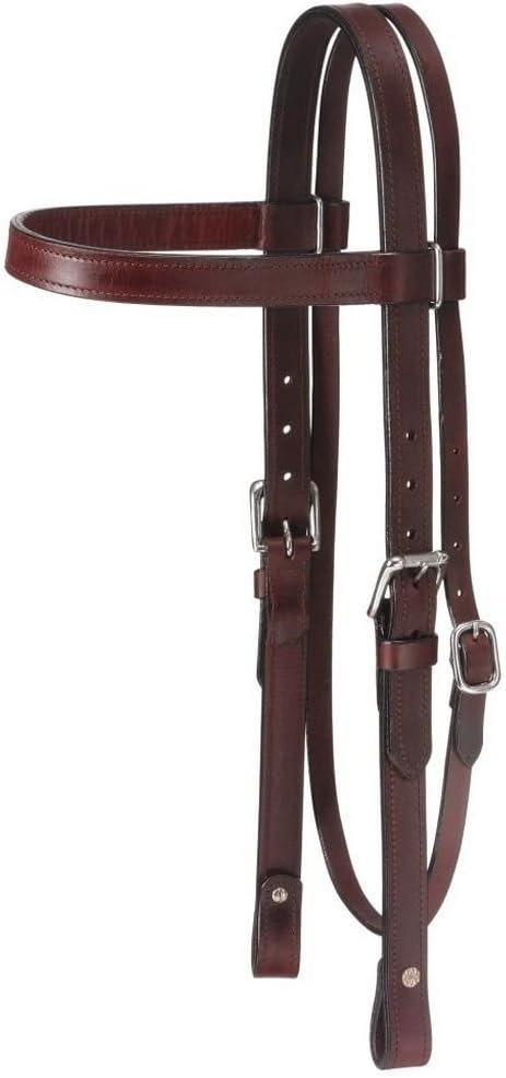 Tough-1 Western Leather Browband Draft Headstall