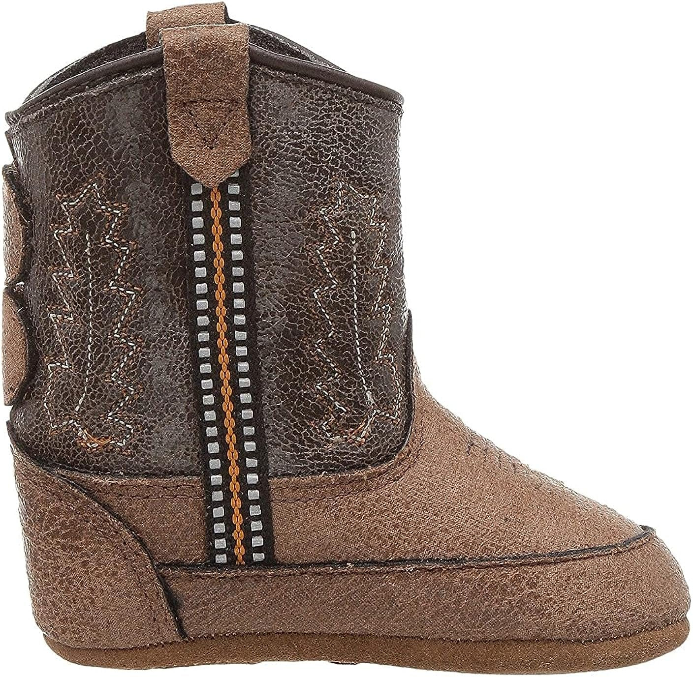 OLD WEST Kids Unisex Poppets (Infant/Toddler) Leather Boots with Velcro Closure