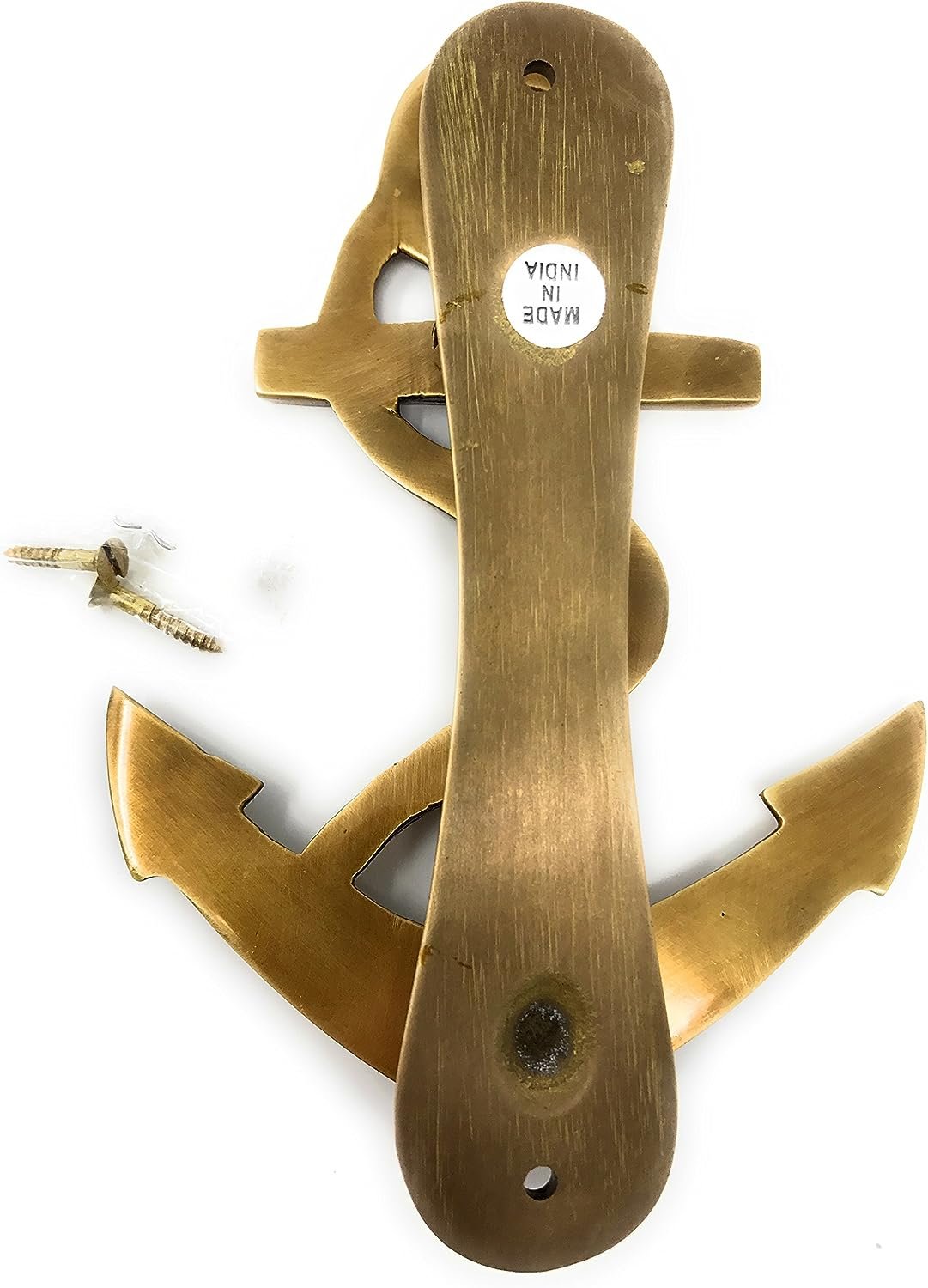 Madison Bay Company Nautical Ship's Anchor Antiqued Brass Door Knocker, 6.25 Inches Tall