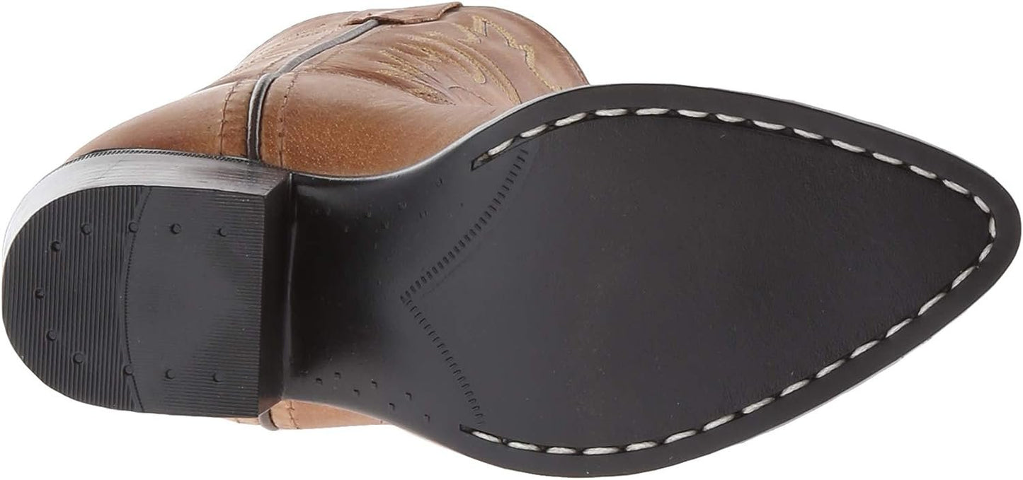Old West Kids Boots Kid's Unisex-Child J Toe Leather Embroidered Western Boots, Tan Canyon, 2.5 US Little