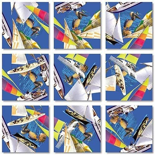 Scramble Squares Boating 9 Piece Challenging Puzzle - Ultimate Brain Teaser and Mind Game for Young and Senior Alike - Engaging and Creative with Beautiful Artwork - by B.Dazzle