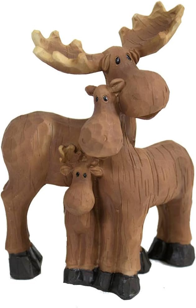 Slifka Sales Co. Moose Decor Family Figurine, 7-inches