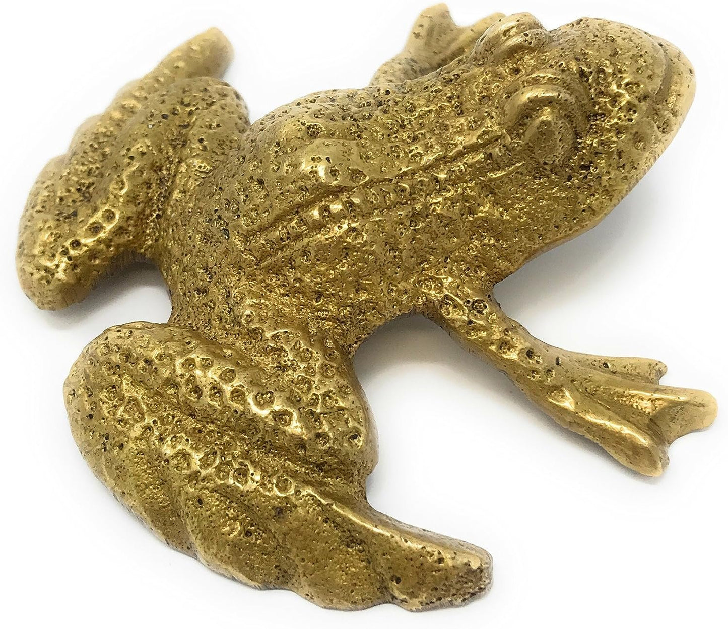 Madison Bay Company Antiqued Brass Mini Textured Frog Paperweight, 2.75 Inches Wide