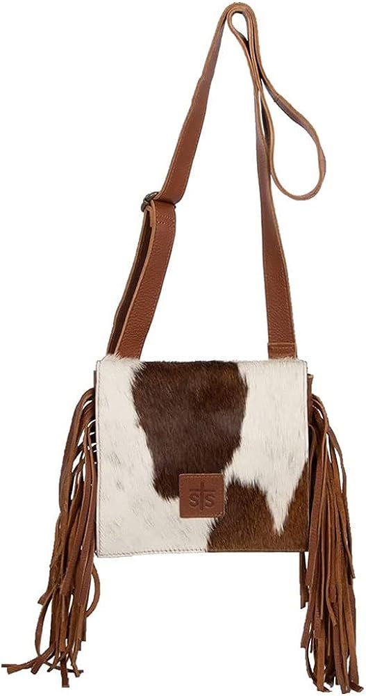 Sts Ranch Wear Miss Kitty Casual Western Durable Leather Crossbody Bag with Adjustable Shoulder Strap, Brown/Cowhide