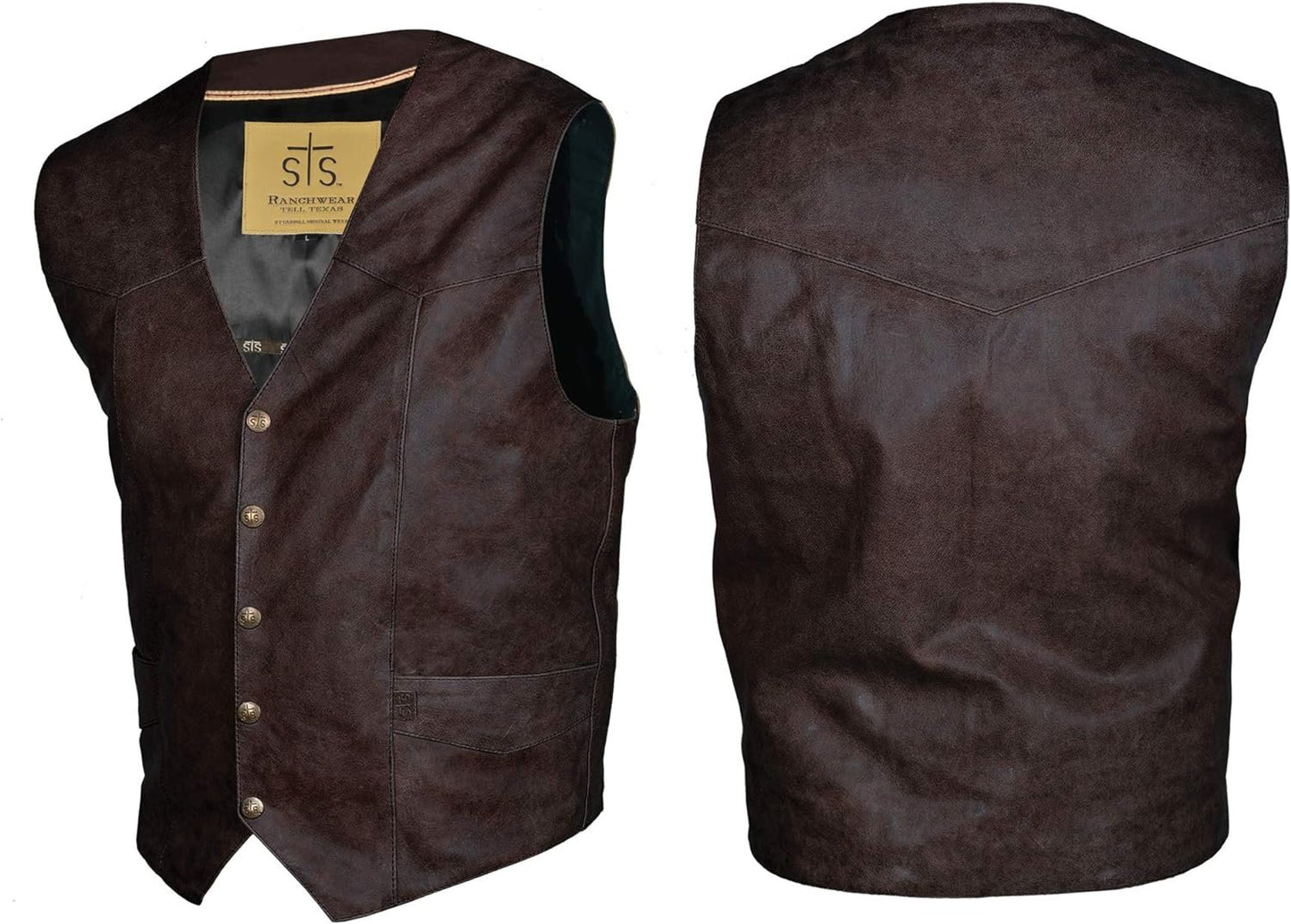 STS Ranchwear Men's Lightweight Classic Leather Vest