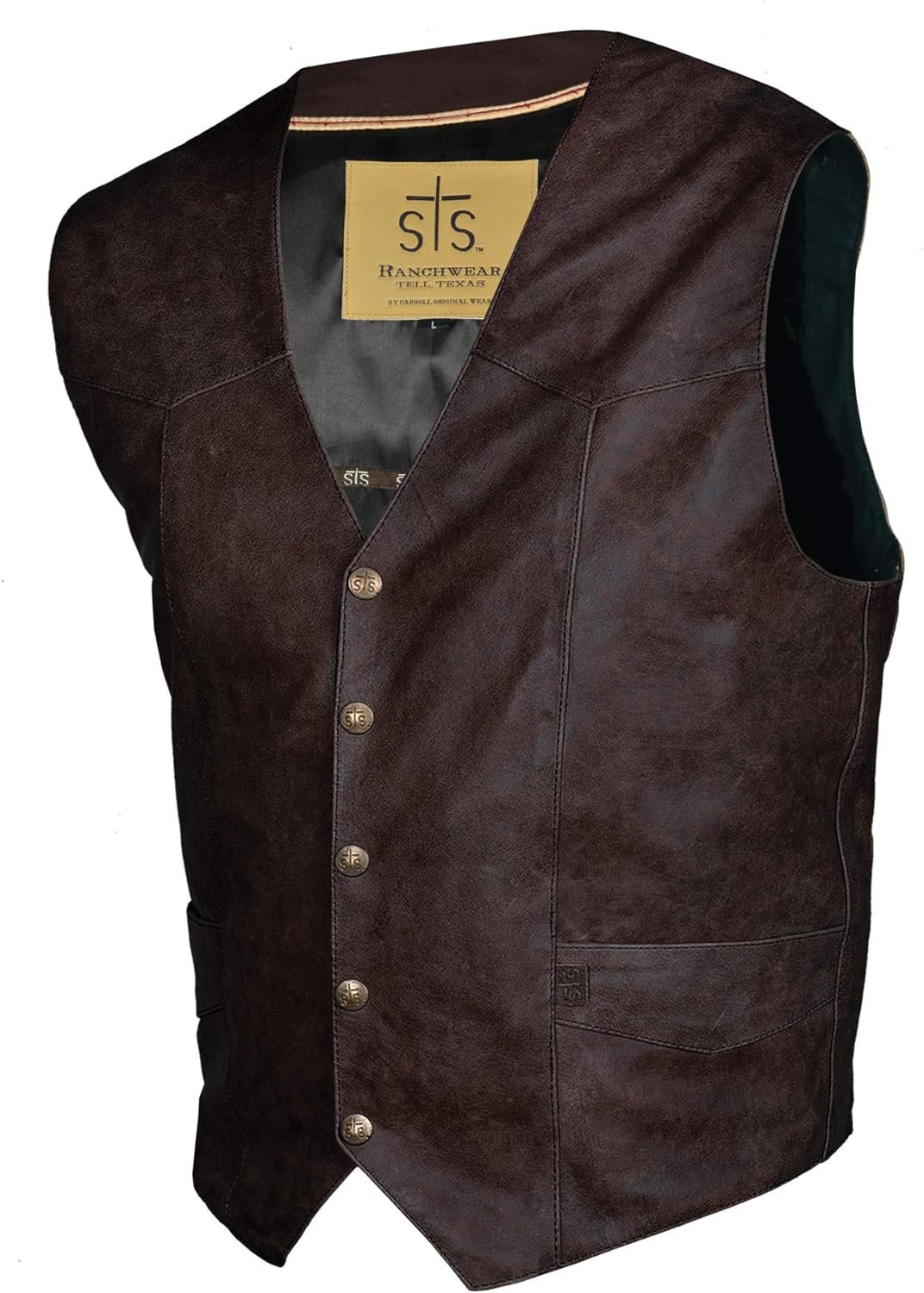 STS Ranchwear Men's Lightweight Classic Leather Vest