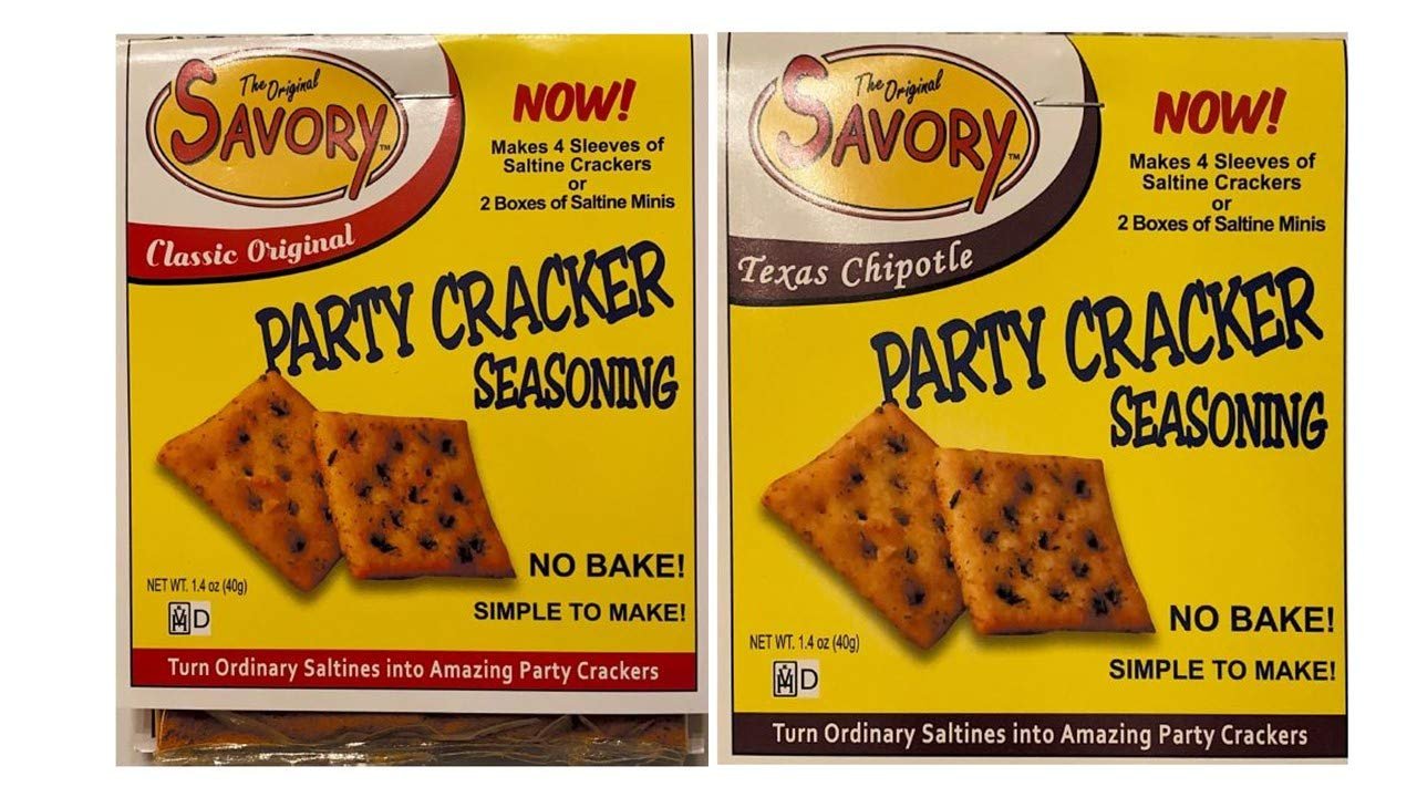 Savory Saltine Seasoning 2-Pack - 1 ORIGINAL, 1 TEXAS CHIPOTLE plus 2 Ex-Large Double Sealed Zip Top Bags