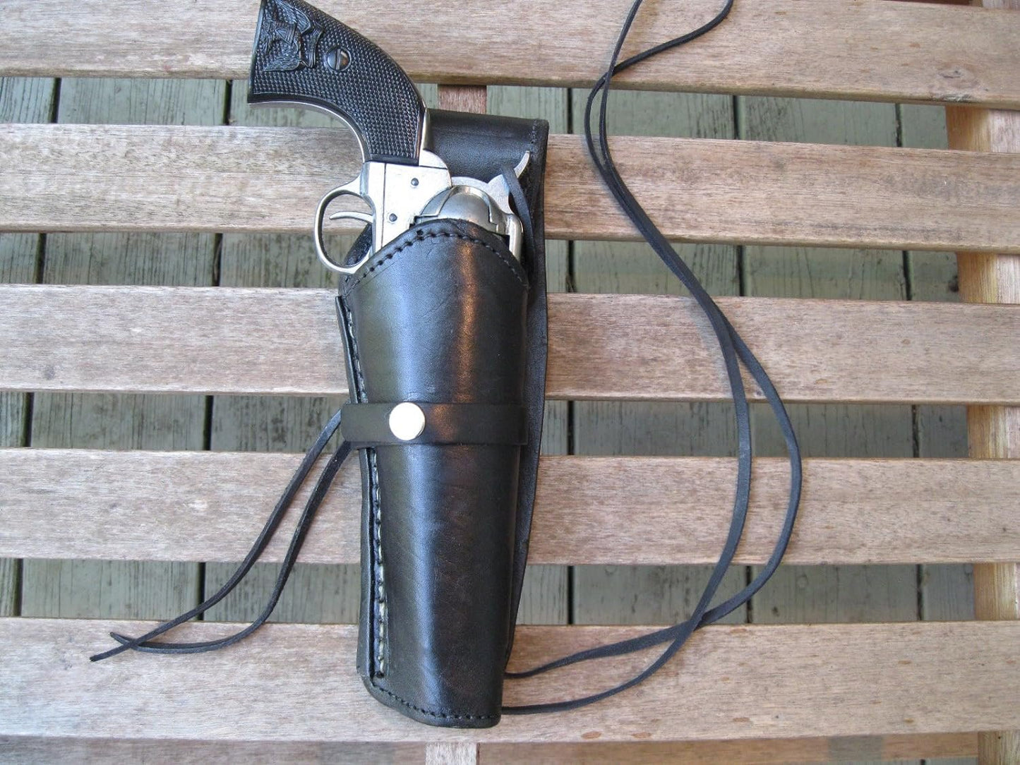 Western Express – Right – for 6” Black Smooth Leather Gun Holster (.22 .38 .45 Caliber)