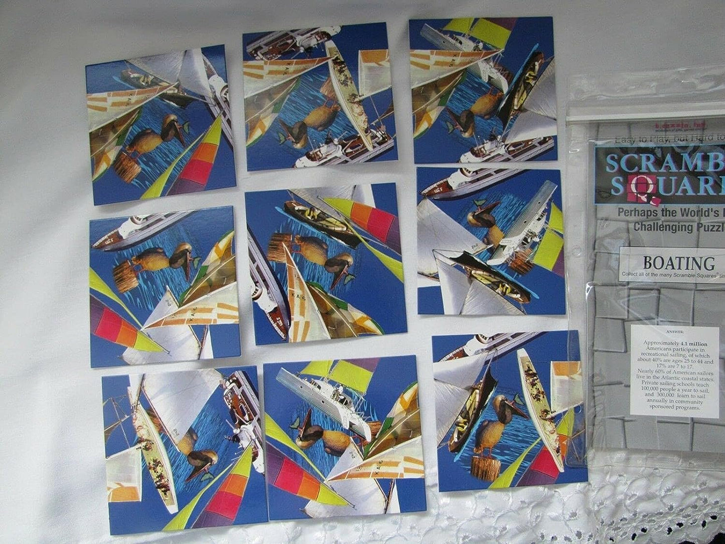 Scramble Squares Boating 9 Piece Challenging Puzzle - Ultimate Brain Teaser and Mind Game for Young and Senior Alike - Engaging and Creative with Beautiful Artwork - by B.Dazzle