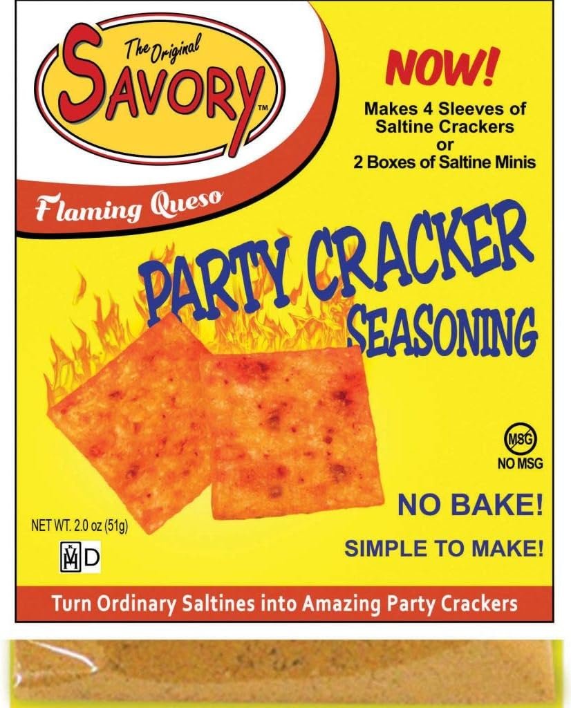 Savory Saltine Seasoning, 1.4 Ounce, Flaming Queso, 1 Pack