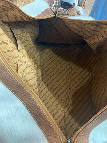 American Darling Cow Hide On Duffle Bag Leather Authentic Hand Made Large Western Weekender Travel Luggage Overnight Women Men Juniors (ADBG588)