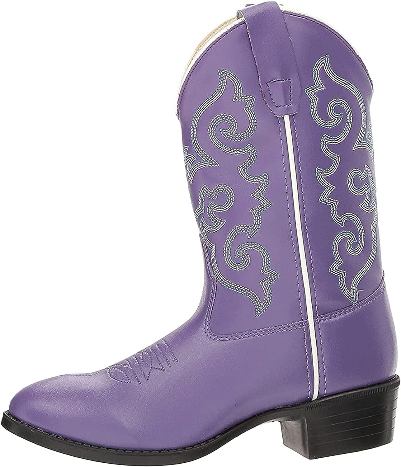 Old WEST Girl's Toddler/Little Kid Pearlized Faux Leather Round Toe Cowboy Boots