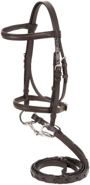 Tough 1 Mini Raised Snaffle Bridle with Reins, Black