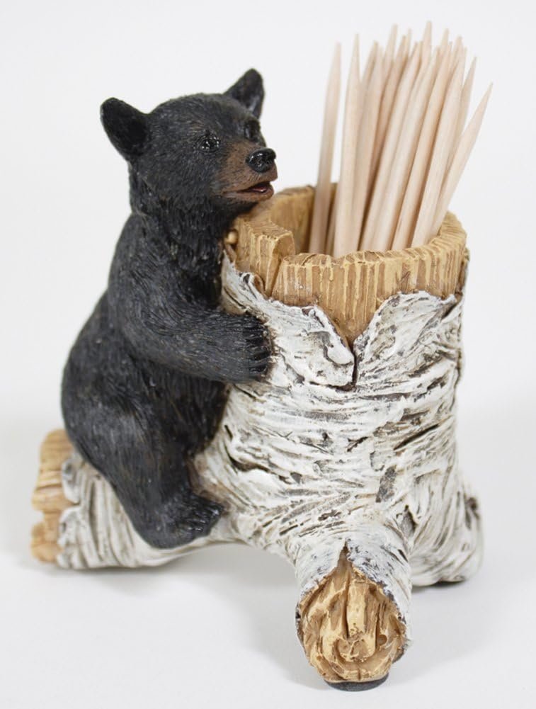 Bear Toothpick Holder 4 x 3 x 4 Inch Resin Crafted Tabletop Figurine