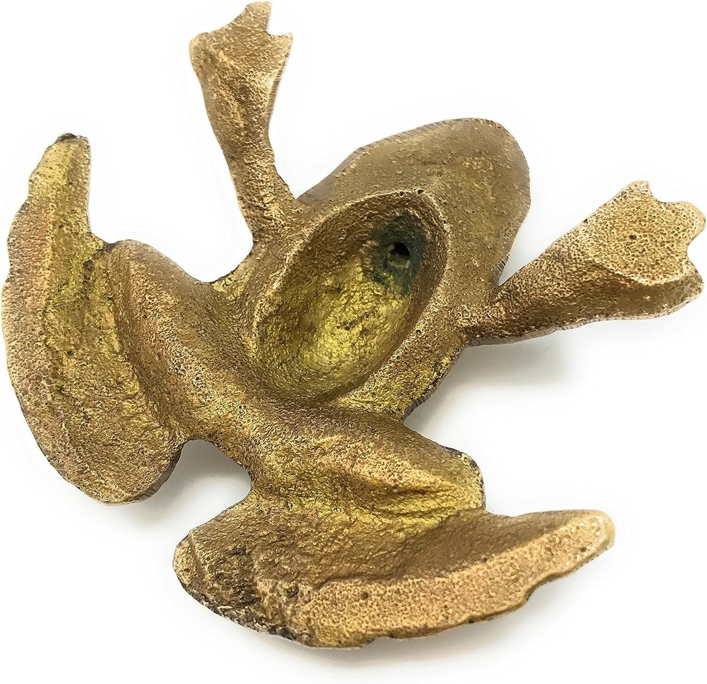 Madison Bay Company Antiqued Brass Mini Textured Frog Paperweight, 2.75 Inches Wide