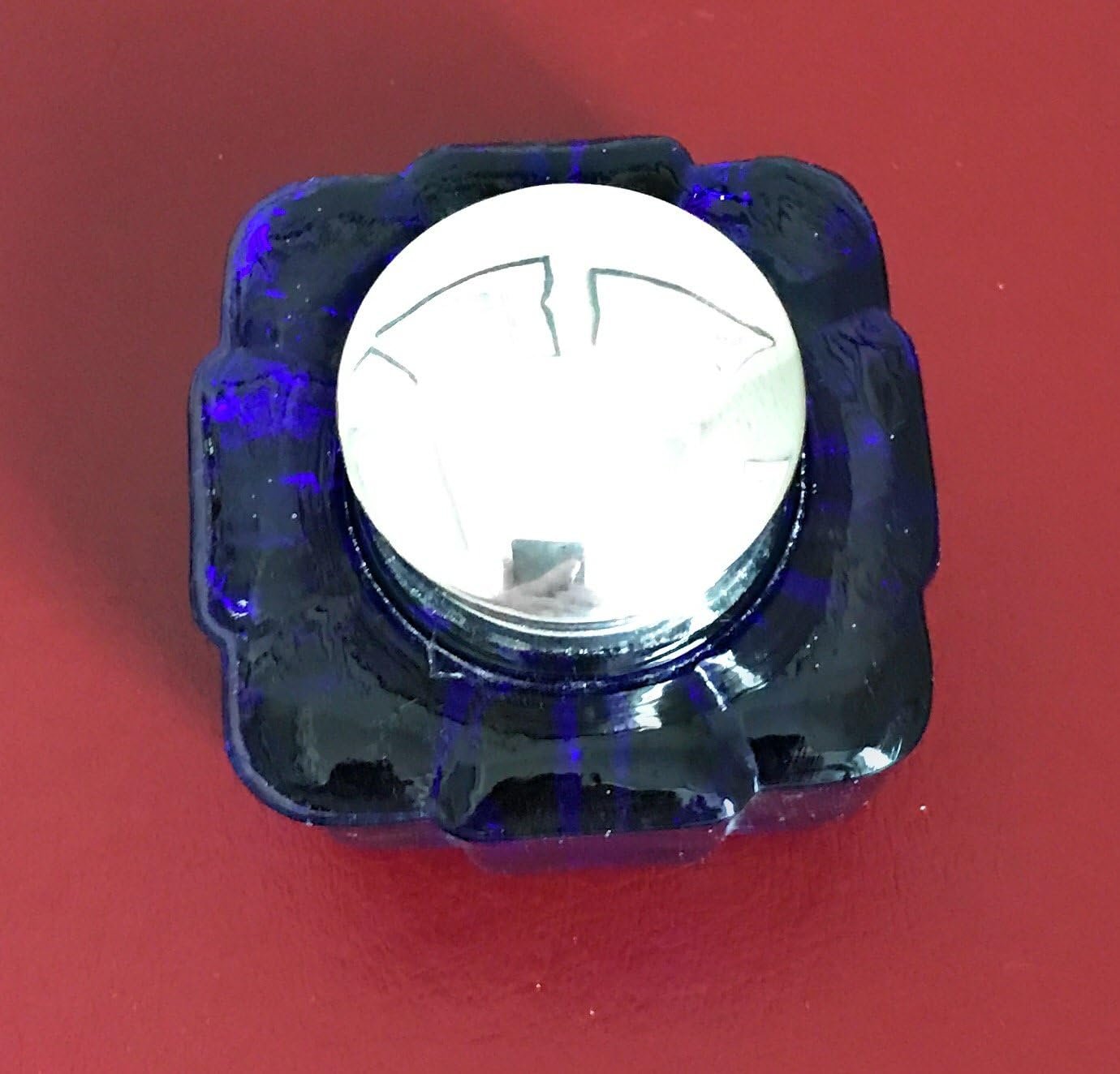 Madison Bay Company Fluted Square Glass Inkwell, Cobalt Blue, 2.875 Inches Square by 2.5 Inches Tall