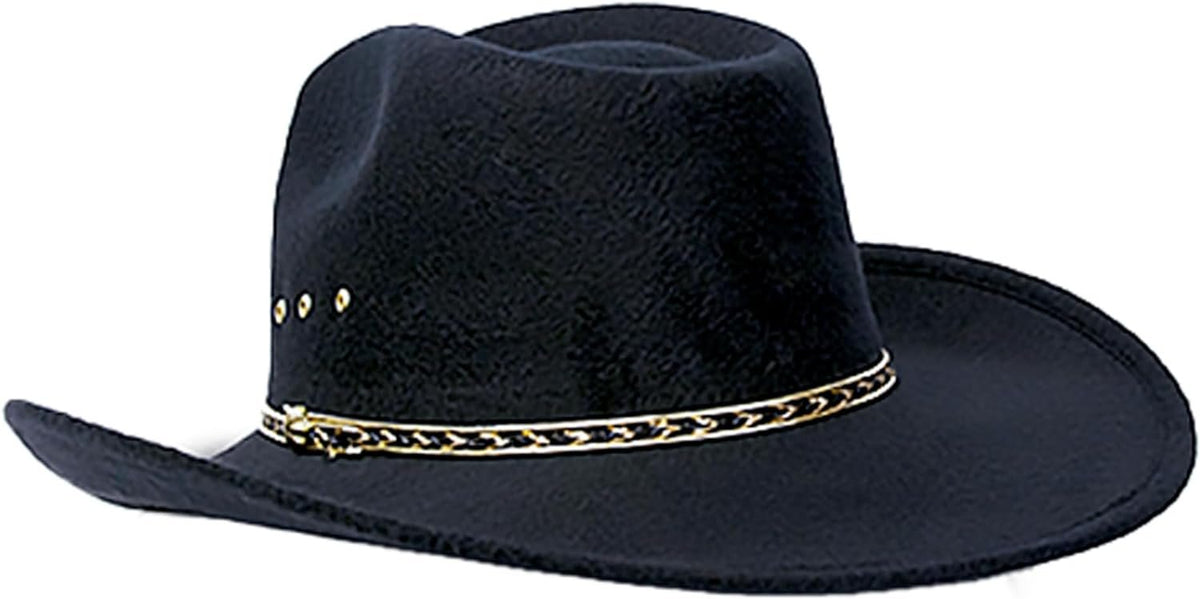 Faux Felt Wide Brim Western Cowboy Hat