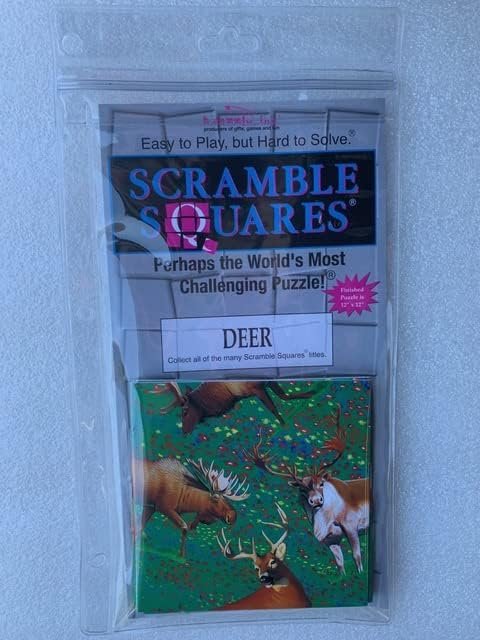 Scramble Squares Deer 9 Piece Challenging Puzzle - Ultimate Brain Teaser and Mind Game for Young and Senior Alike - Engaging and Creative with Beautiful Artwork - by B.Dazzle