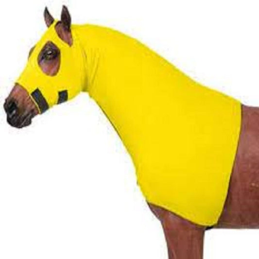 Sleazy Sleepwear for Horses Med Solid Zipper Stretch Hood - Neon Yellow