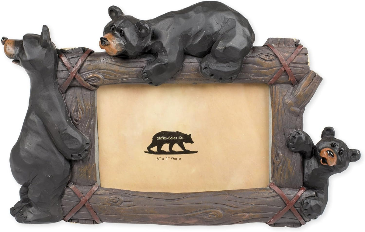 Slifka Sales Co. Climbing Bears 11 x 2 x 7.5 Inch Resin Crafted Tabletop 4x6 Picture Frame
