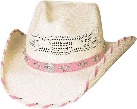 Bullhide Kids' Collection Girls' Shine A Little Love Straw Western Cowboy Hat with 3 1/4" Brim