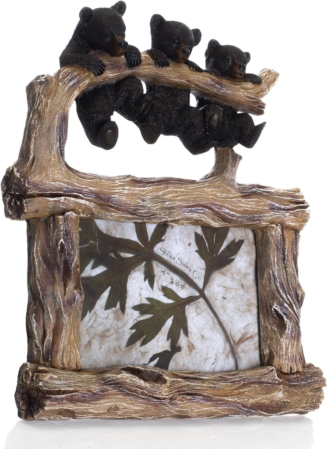 Berytta Three Bears Natural Brown 10 x 9 Resin Stone Tabletop Photo Picture Frame