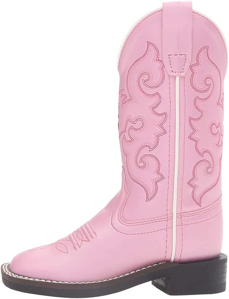 Old West Kids Boots Girl's R W/Silver Toe Rand (Toddler/Little Kid) Boots