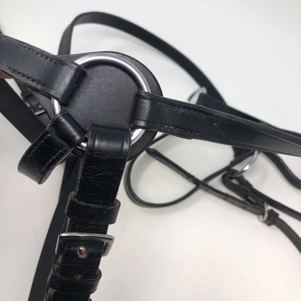 Equestrian Horseback Riding Breastplate Collar Full Running Black Leather