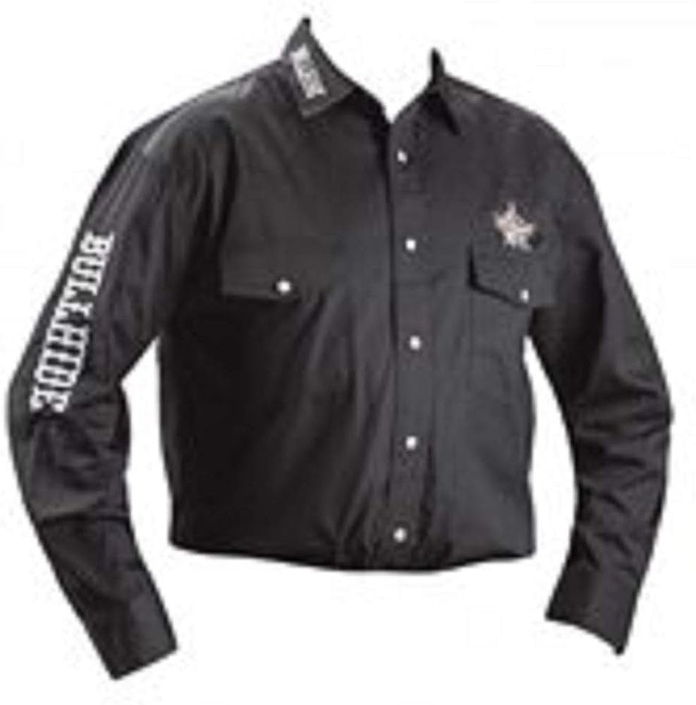 Bullhide Men's PBR Embroidered Black Western Shirt