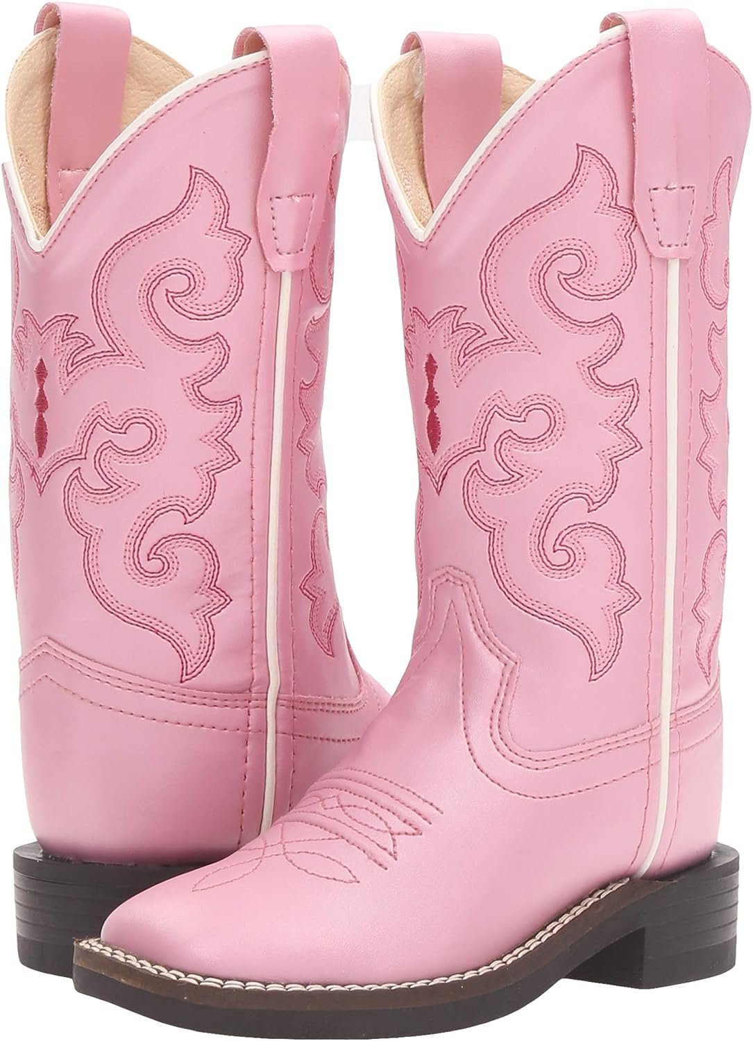 Old West Kids Boots Girl's R W/Silver Toe Rand (Toddler/Little Kid) Boots