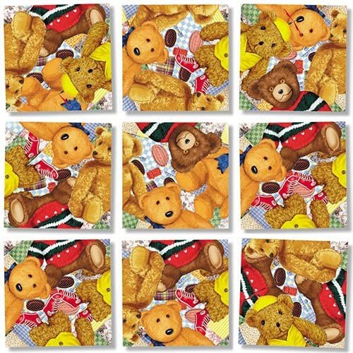 B Dazzle Teddy Bears Scramble Squares 9 Piece Puzzle