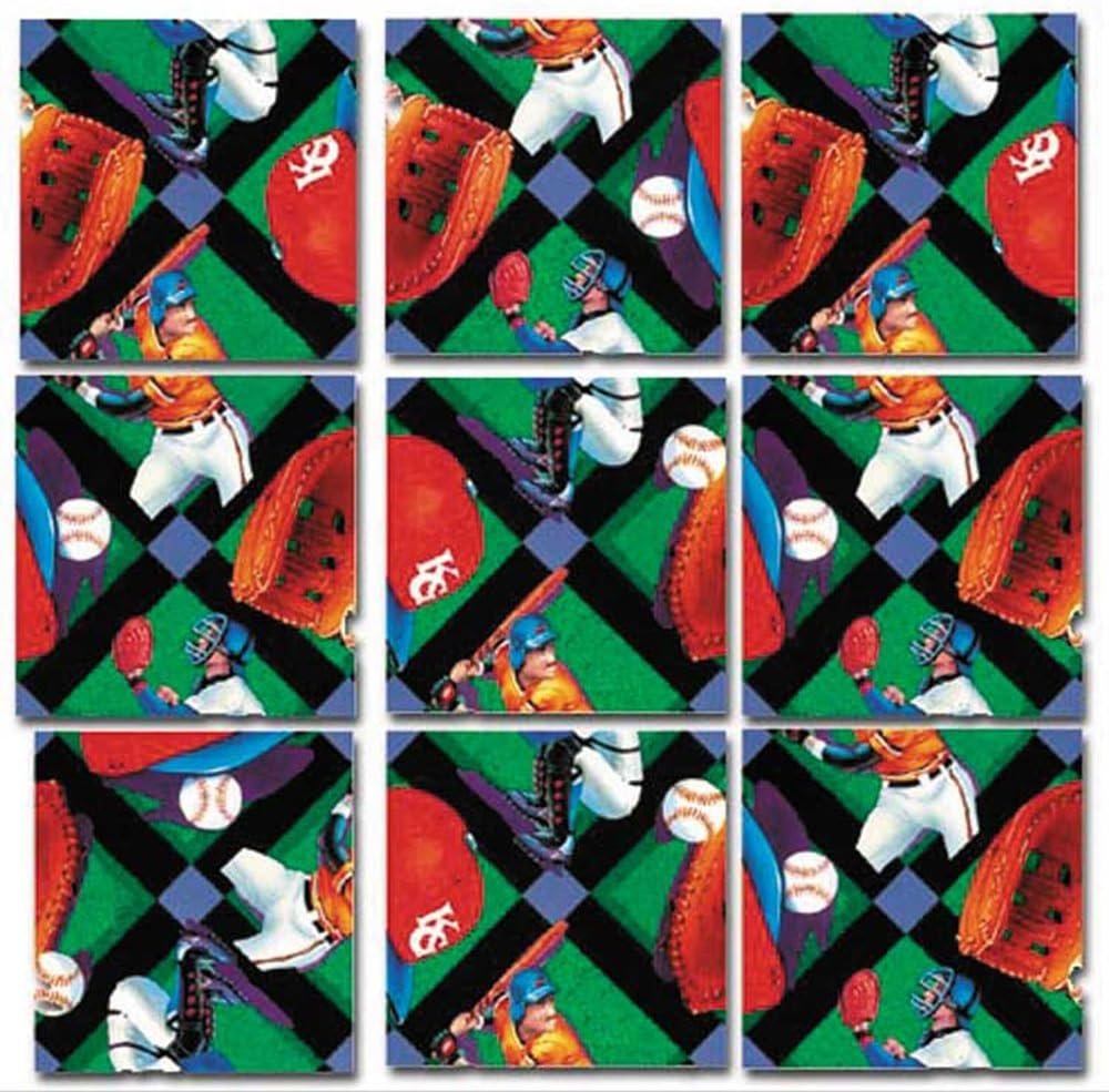 Bundle of Scramble Squares B Dazzle Sports Puzzles for Adults/Teens/Kids - 3 Puzzles Included - Baseball, Football and Soccer with A Bonus Digital Timer