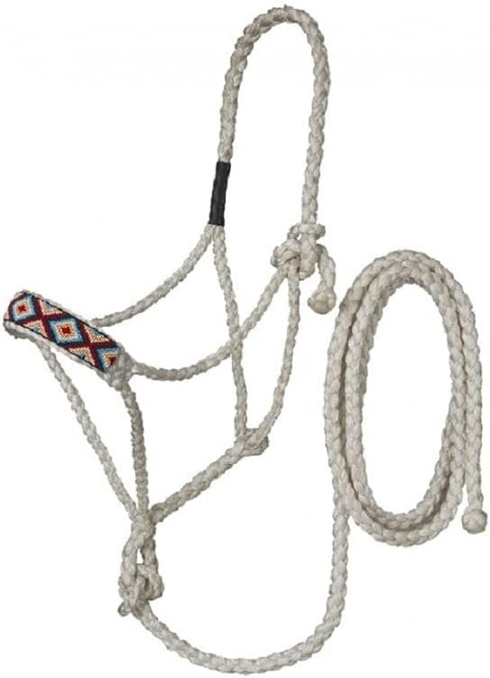 Tough-1 Mule Tape Halter with Beaded Nose and 10ft Lead Rope Diamond Horse