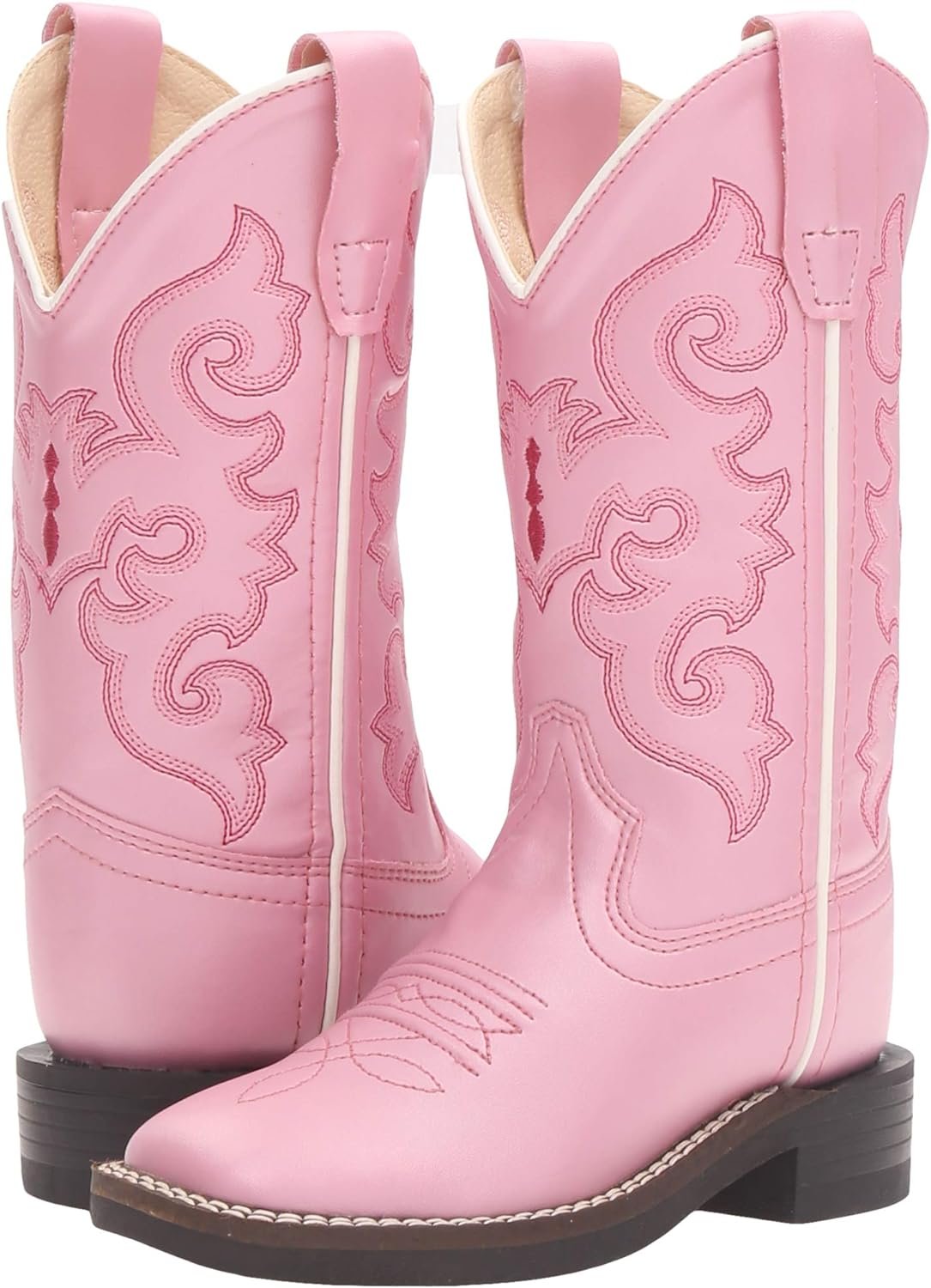 Old West Kids Boots Girl's R W/Silver Toe Rand (Toddler/Little Kid) Boots