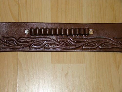 Western Express - Kids Tooled Double Holster Cartridge Belt - Brown Genuine Leather