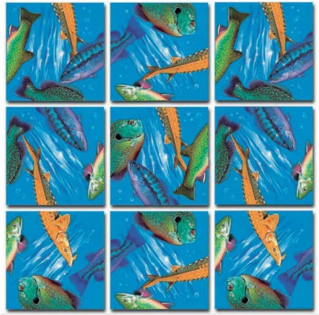 Scramble Squares Freshwater Fish 9 Piece Challenging Puzzle - Amazing & Engaging Brain Teaser - Mind Game for Children, Teens, Adults & Seniors - Boosts Cognitive Function & Problem Solving