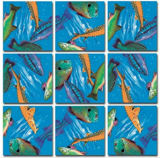 Scramble Squares Freshwater Fish 9 Piece Challenging Puzzle - Amazing & Engaging Brain Teaser - Mind Game for Children, Teens, Adults & Seniors - Boosts Cognitive Function & Problem Solving