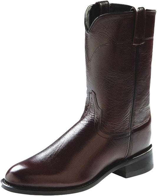 Old West Boots Men's Corona Calf Leather Roper Toe Joseph Pull-on Cowboy Boots Western