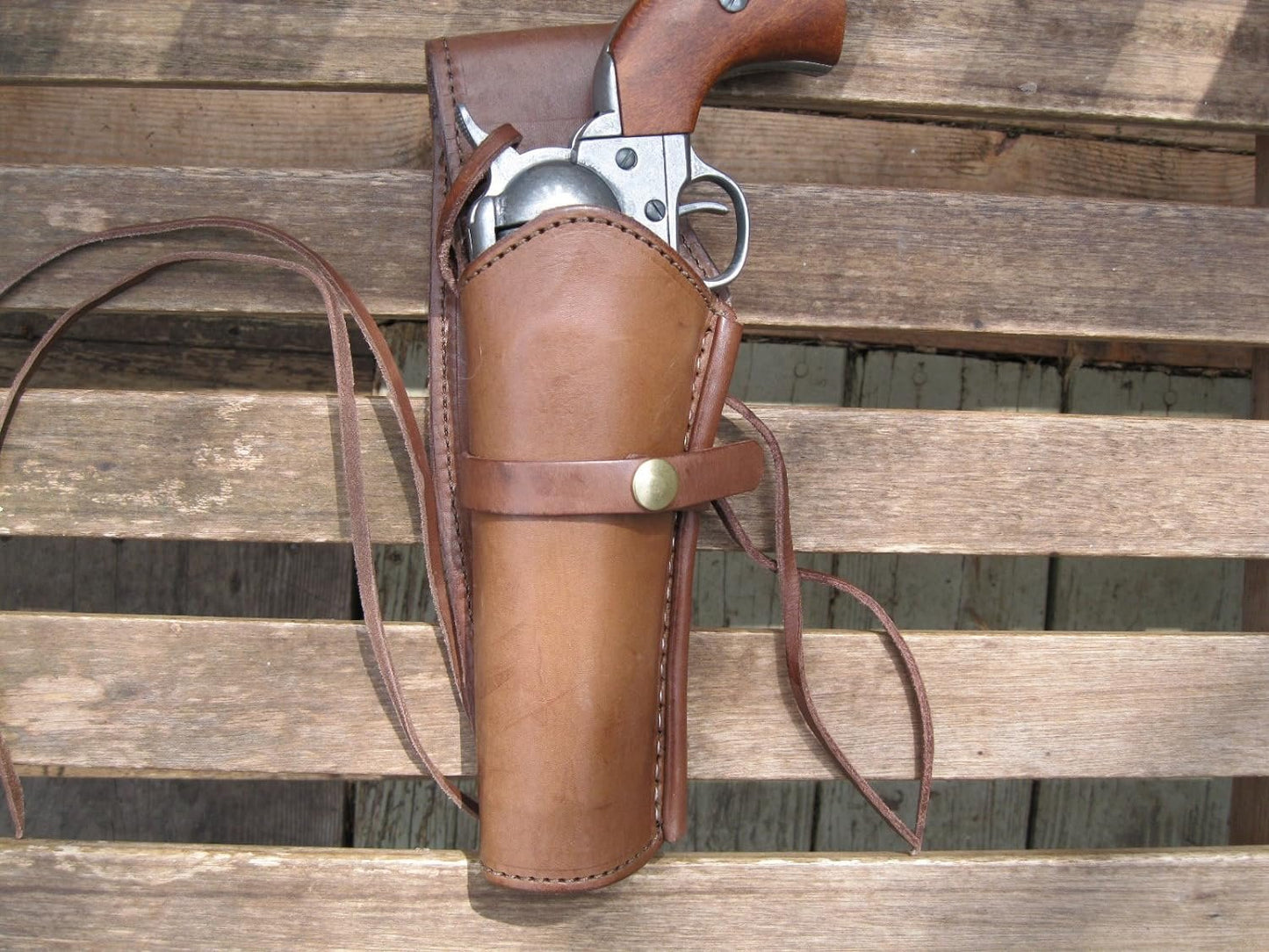 Western Express – Left – for 6” Brown Smooth Leather Gun Holster (.22 .38 .45 Caliber)