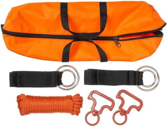 Tough-1 Two Horse No-Knot Picket Line Kit Black/Orange