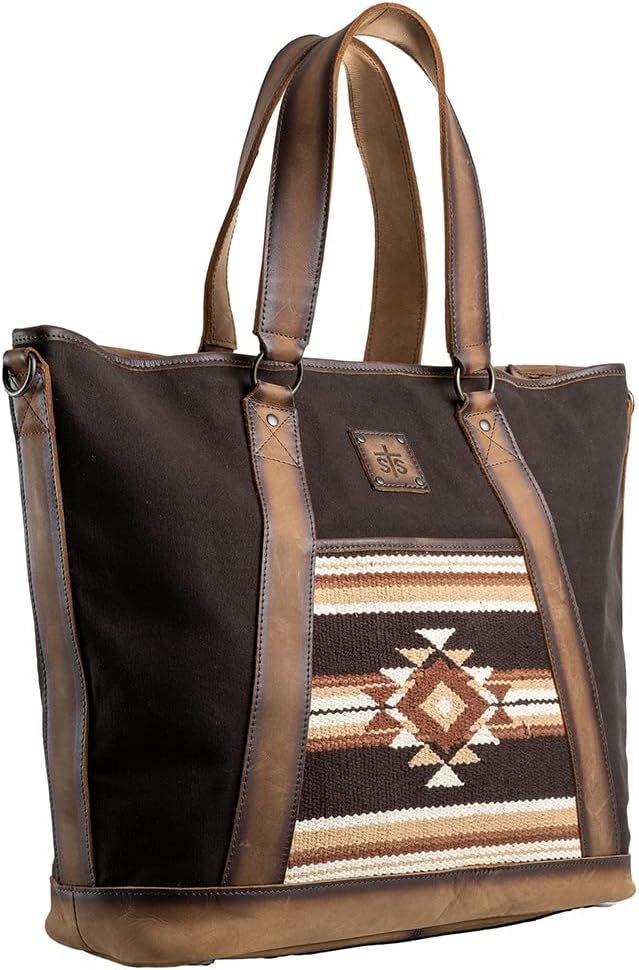 STS Ranchwear Women's Multifunctional Large Capacity Travel Shopper Sioux Falls Collection Carry All Bag with Shoulder Strap, Brown